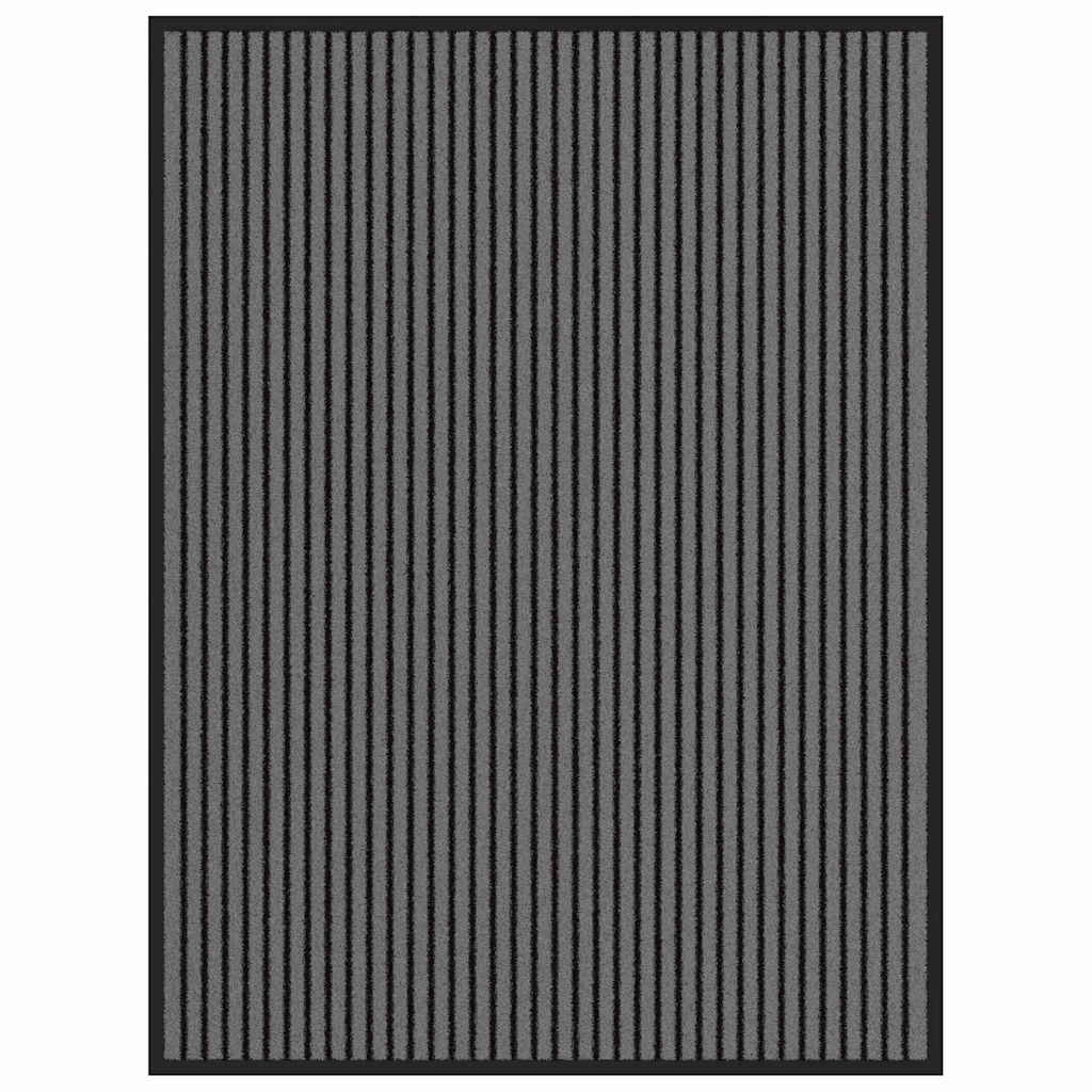 Dørmatte Striped Svart og Grå 80 x 120 cm Polypropylen, PVC