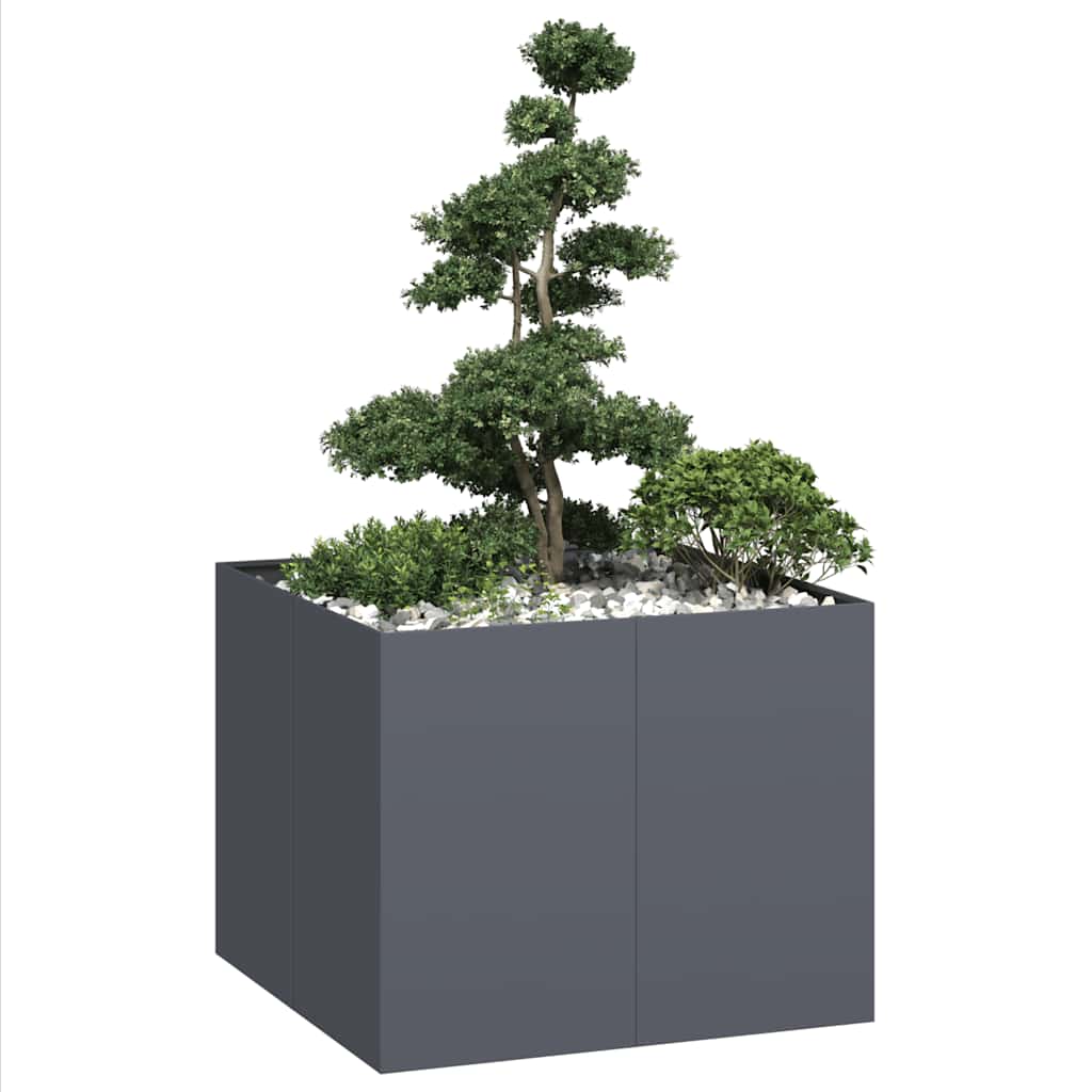 Plantekasse antrasitt 100x100x80 cm stål