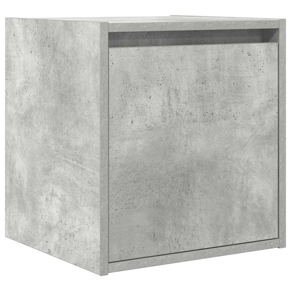 Veggmontert nattbord betonggrå 38x34x40 cm