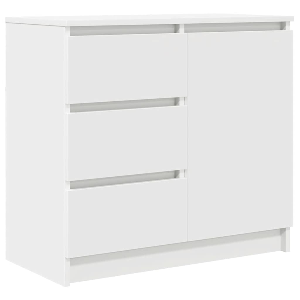 Skjenk med skuff hvit 71x35x65 cm konstruert tre