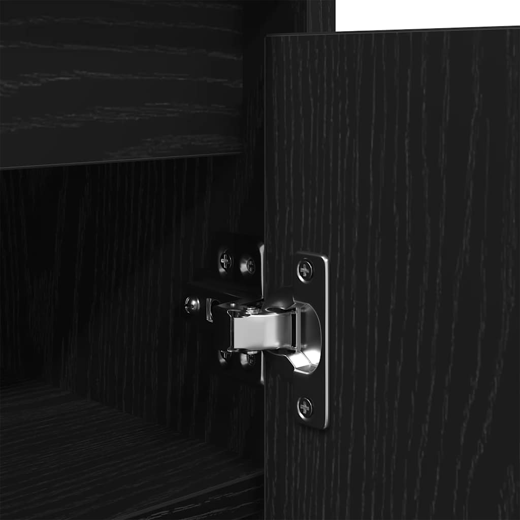 Skohylle svart eik 29,5x34x76 cm konstruert tre