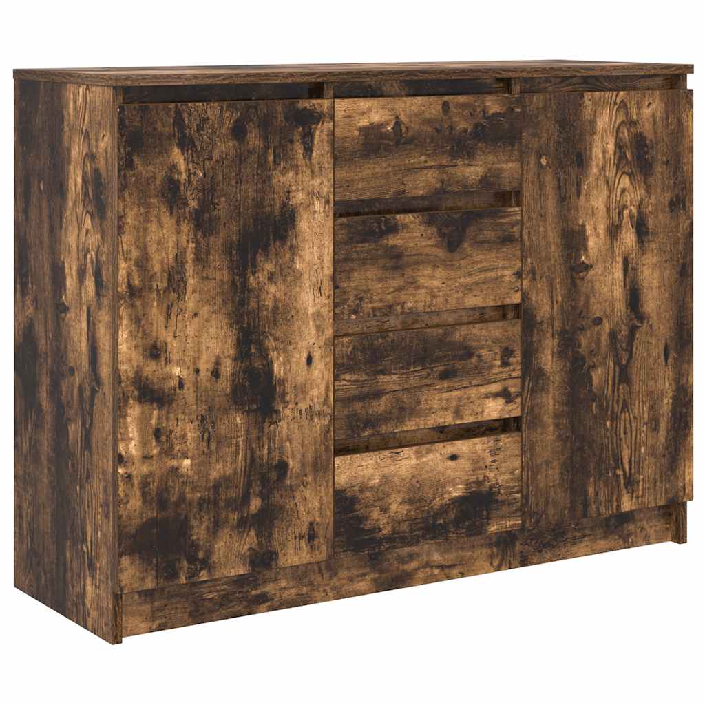 Skjenk med skuffer røkt eik 100,5x35x76 cm konstruert tre