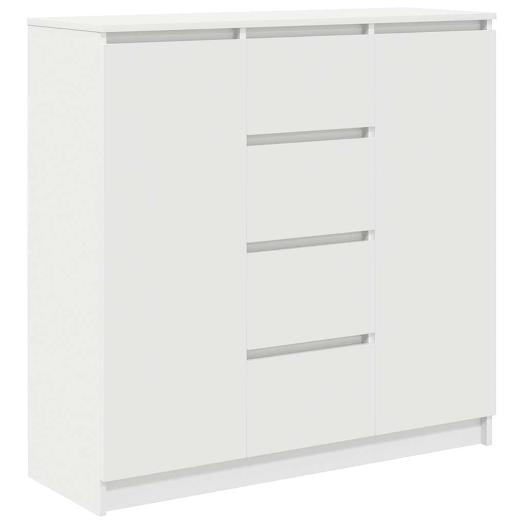 Skjenk med skuffer hvit 100,5x35x76 cm konstruert tre