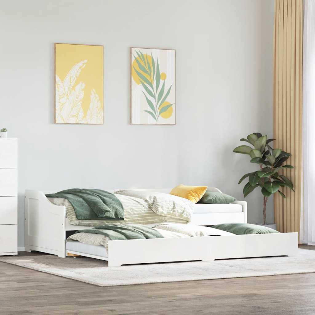 Daybed med trille uten madrass IRUN hvit 90x200 cm