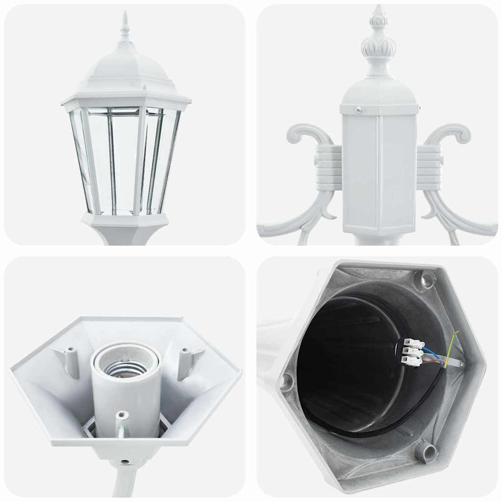 Hage Lys Hvit 235 cm Aluminium