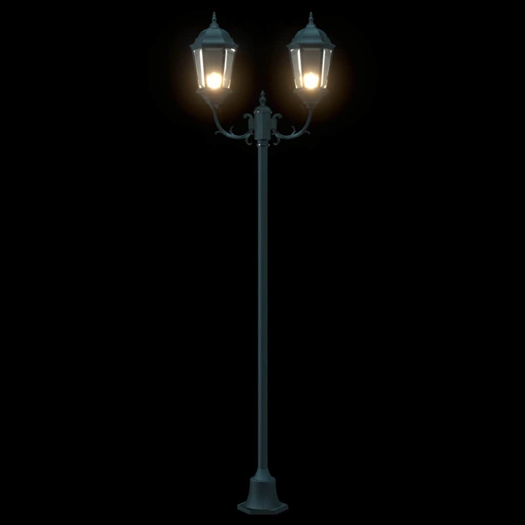 Hage lyktestolpe Mørkegrønn Aluminium og Glass