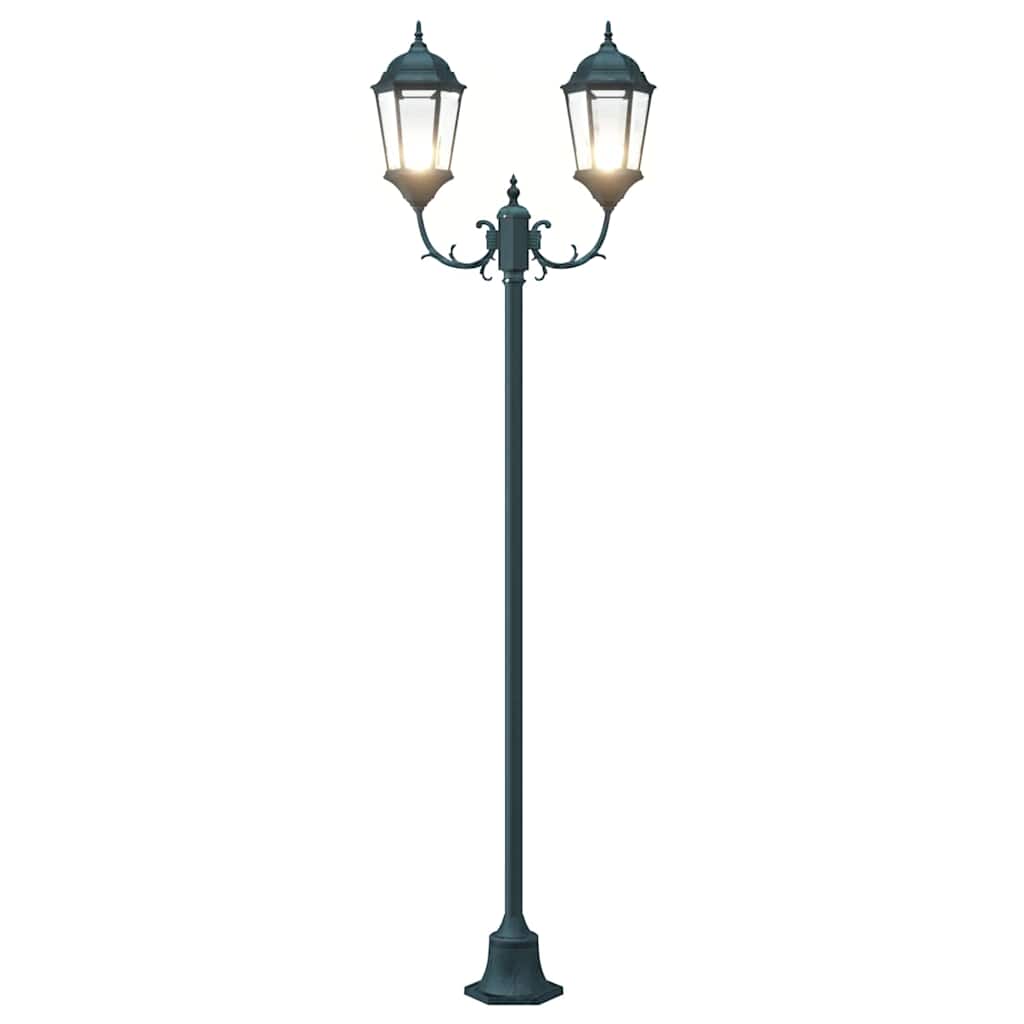 Hage lyktestolpe Mørkegrønn Aluminium og Glass