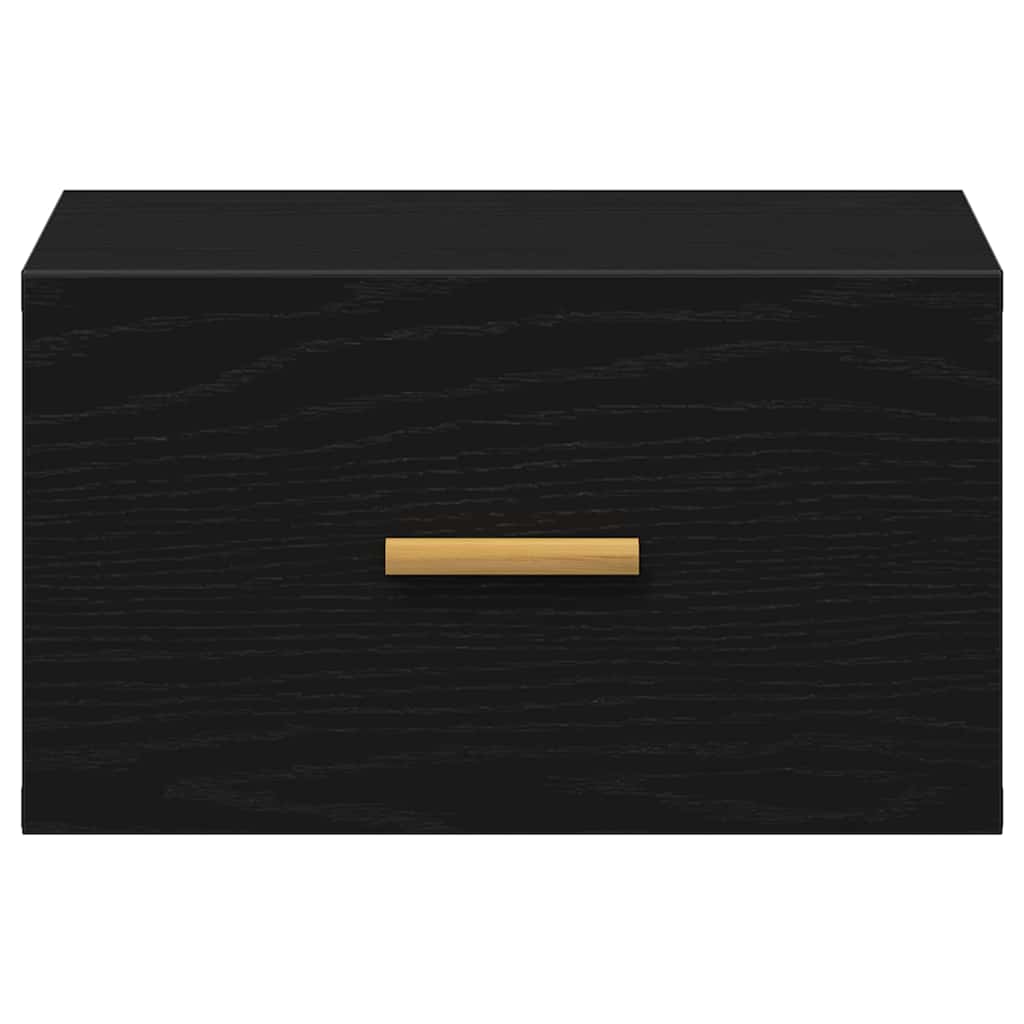 Vegghengt nattbord Svart eik 35 x 35 x 20 cm Konstruert tre