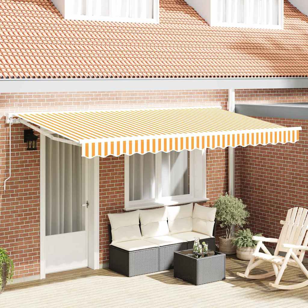 Reserveduk til markise Gul og hvit 400 x 200 cm Lerret