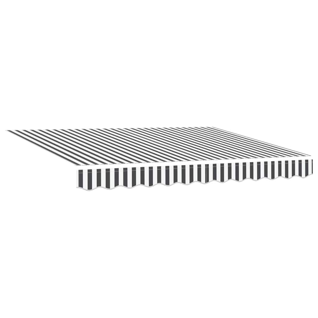 Reserveduk til markise Antrasitt og hvit 350 x 200 cm Lerret