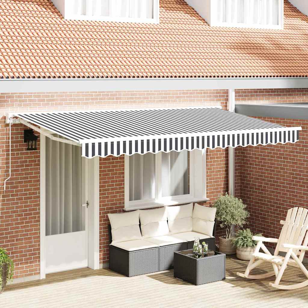 Reserveduk til markise Antrasitt og hvit 400 x 200 cm Lerret
