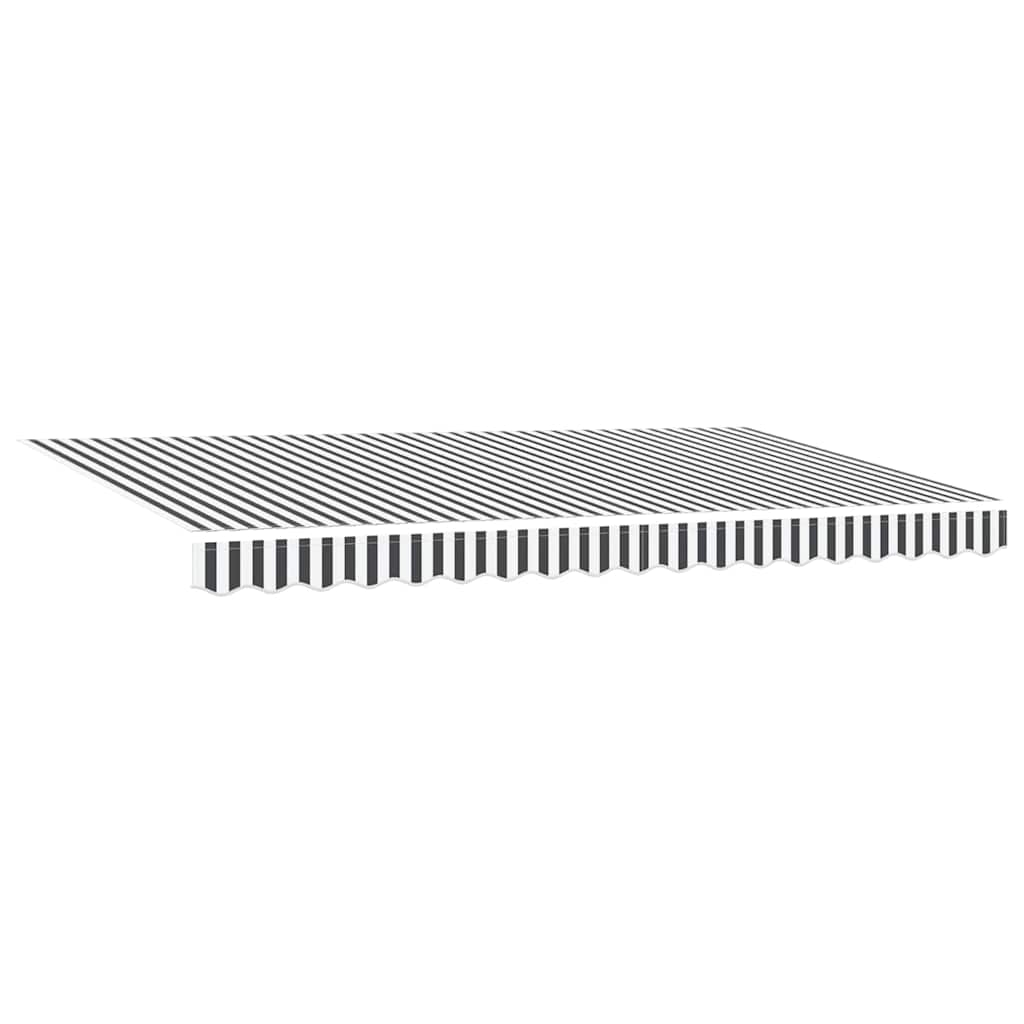 Reserveduk til markise Antrasitt og hvit 400 x 200 cm Lerret