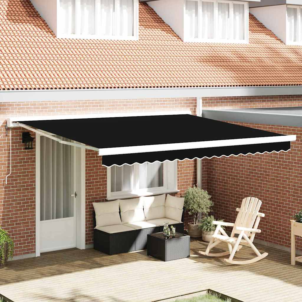 Reserveduk til markise Svart 400 × 300 cm Lerret