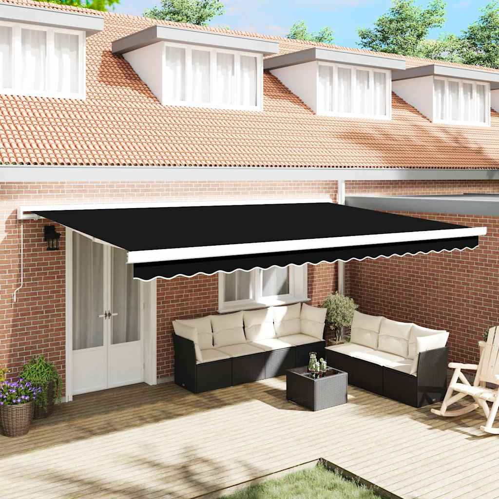 Reserveduk til markise Svart 500 × 350 cm Lerret