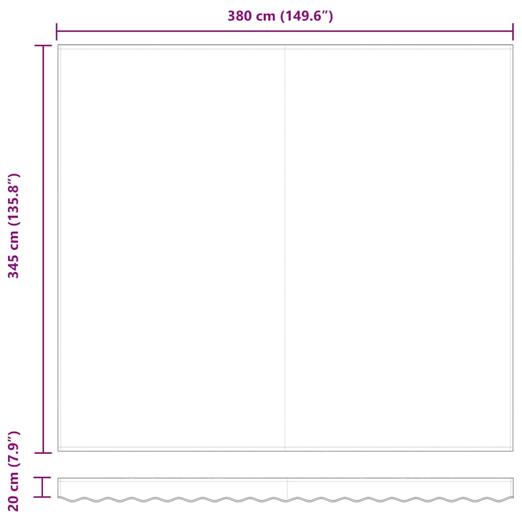 Reserveduk til markise Hvit 400 × 350 cm Lerret