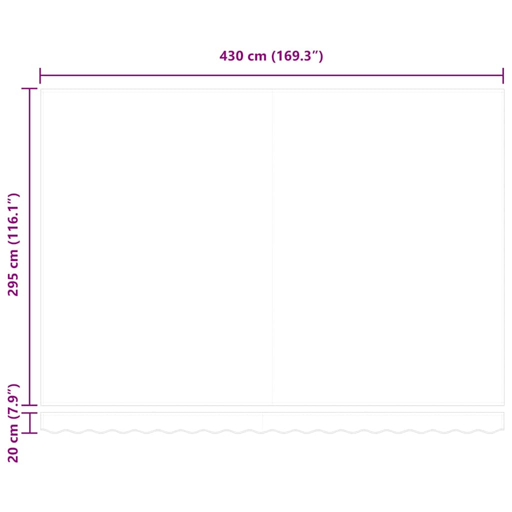 Reserveduk til markise Rød 450 × 300 cm Lerret