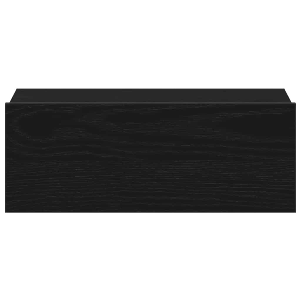 Flytende nattbord svart eik 40x32x15 cm konstruert tre