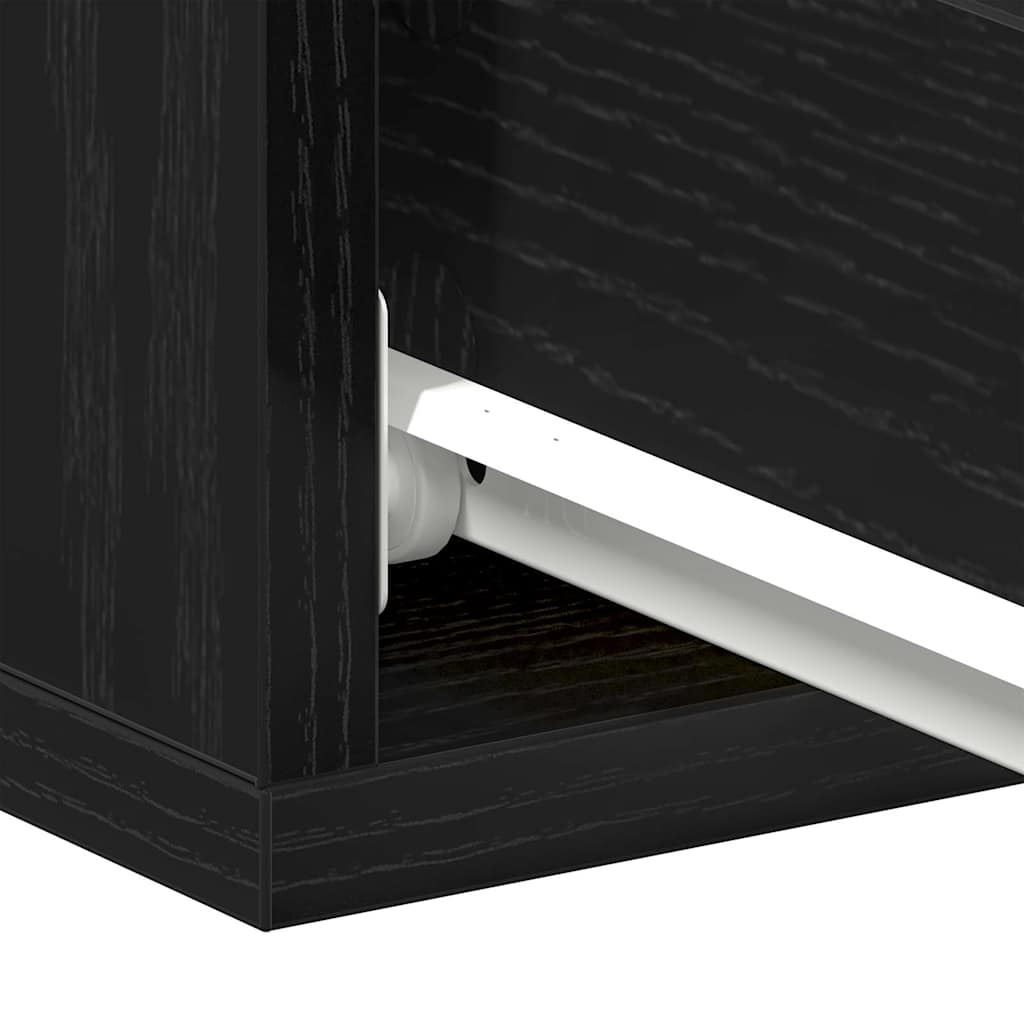 Flytende nattbord svart eik 40x32x15 cm konstruert tre