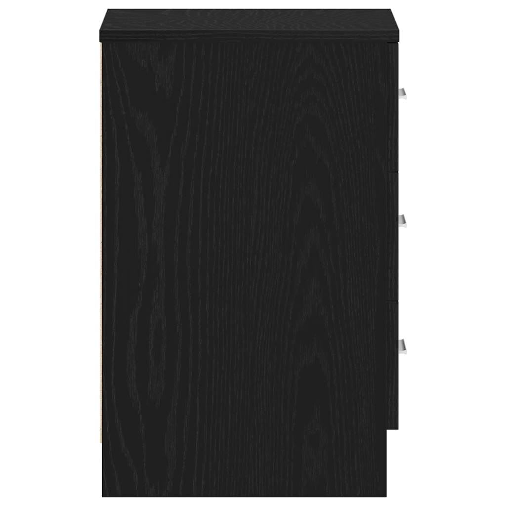 Nattbord 2 stk svart eik 38x35x55 cm konstruert tre