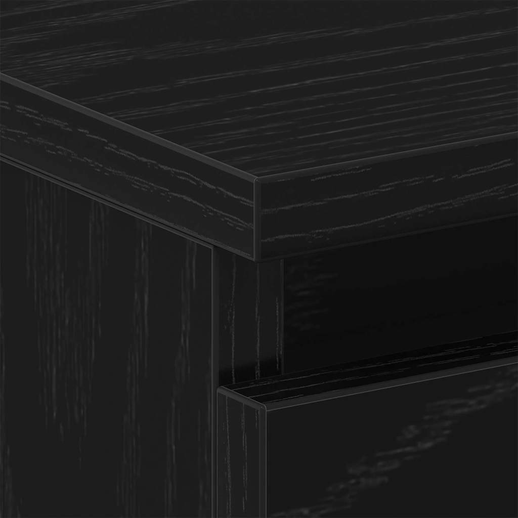 Nattbordskap 2 pcs Svart Eik 40 x 30 x 39 cm Konstruert tre