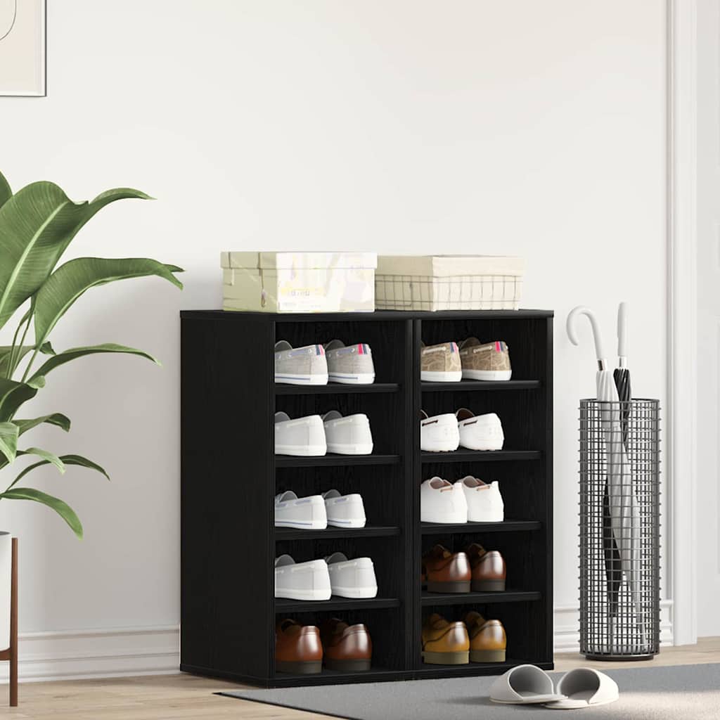 Skohylle 2 stk i svart eik - 32x35x70 cm av konstruert tre