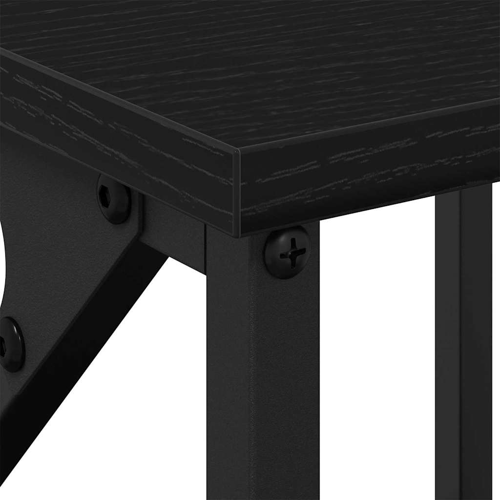 Nattbord med skuff 2 pcs Svart eik 34 x 35,5 x 70 cm