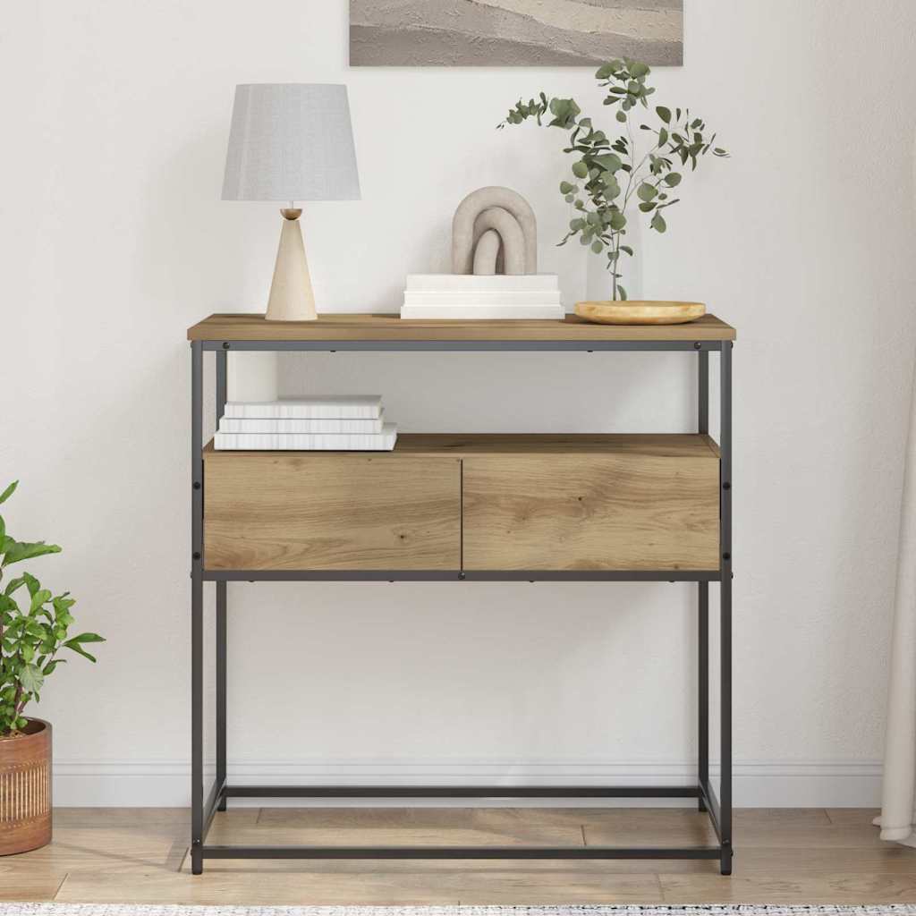 Konsollbord Artisan Eik 75x40x75 cm Konstruert Tre og Stål