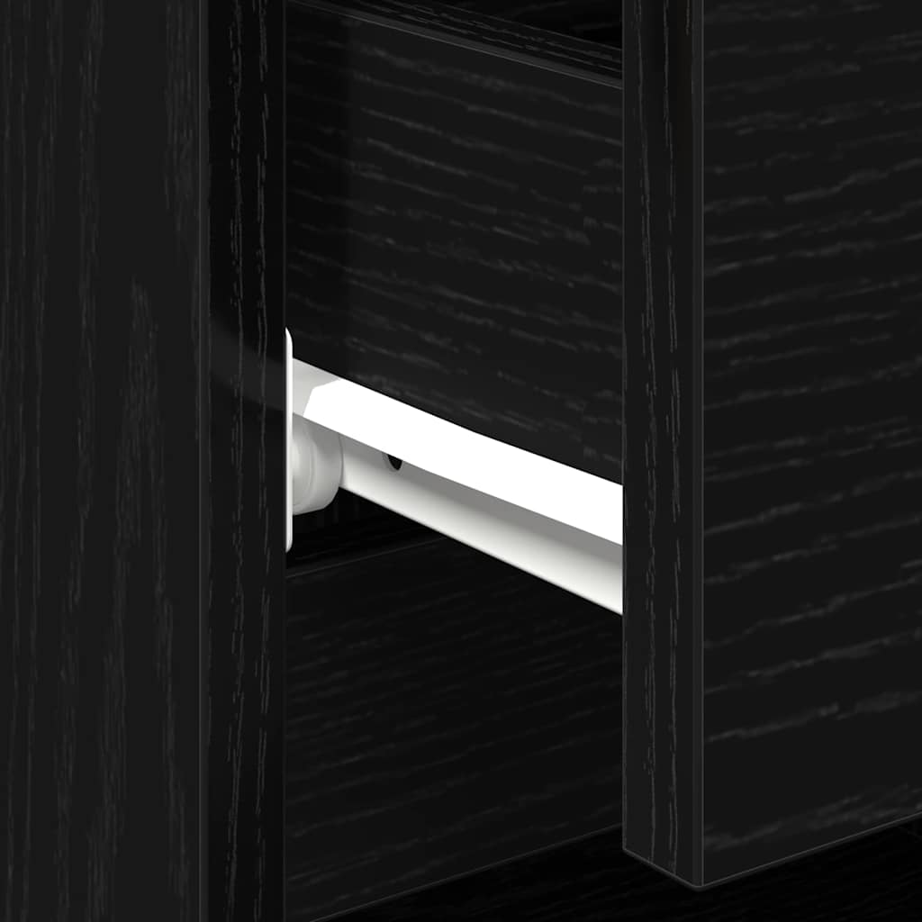 Nattbordskap med skuff Svart Eik 40 x 35 x 50 cm