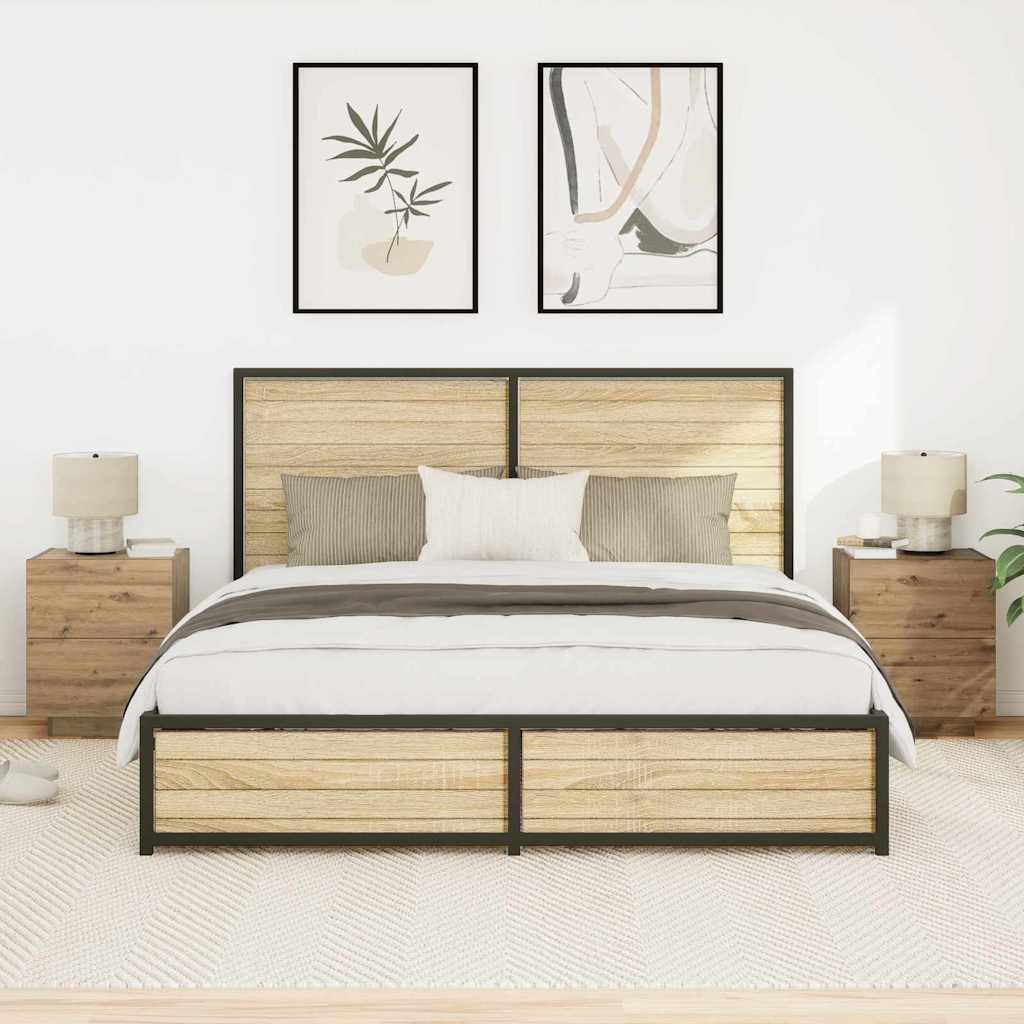 Nattbordskap med skuff med 2 pcs Artisan Eik 45 x 40 x 55 cm