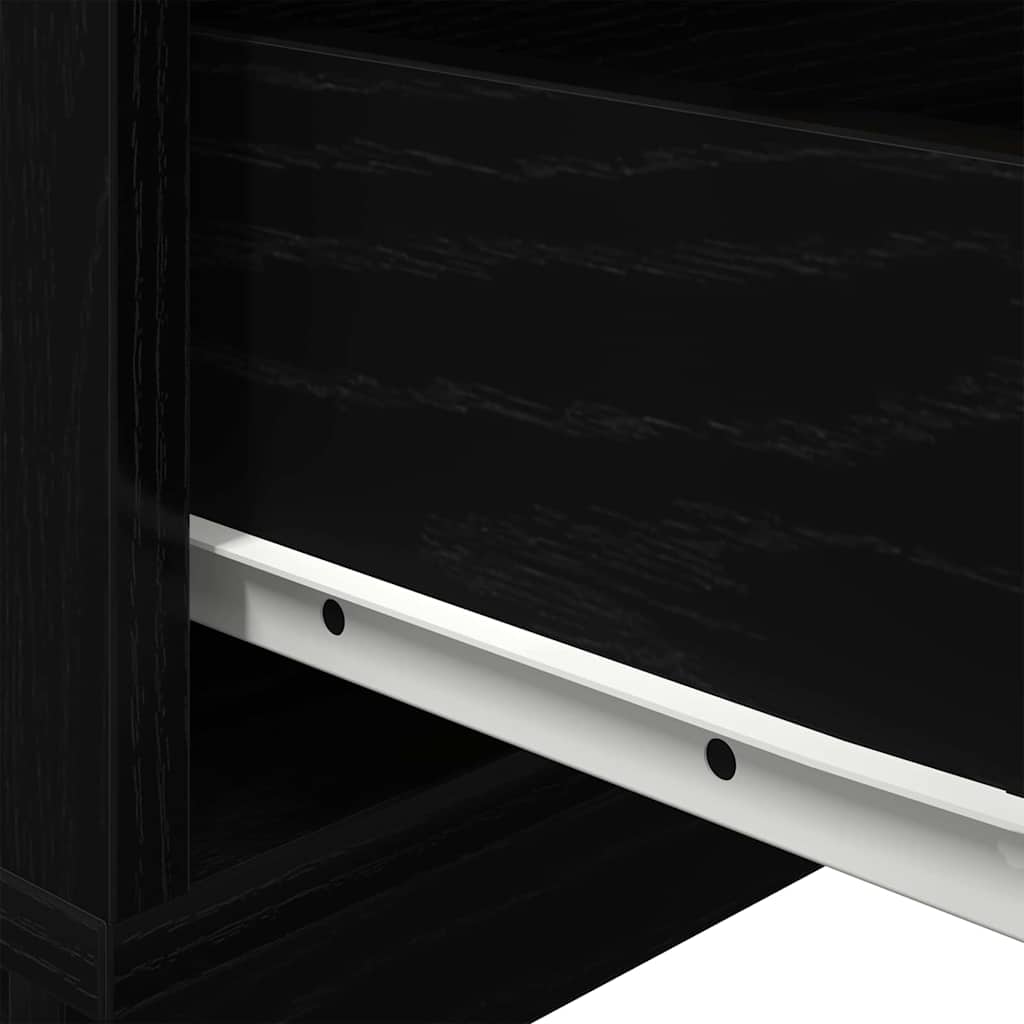 Nattbord med skuff Svart eik 70 x 36 x 40.5 cm Konstruert tre