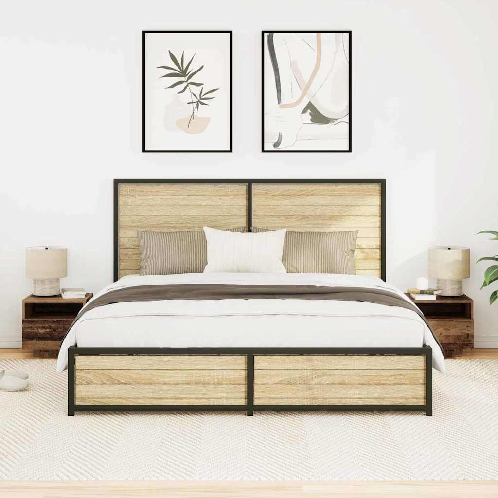 Nattbord 2 pcs Gammelt tre 40 x 39 x 37 cm Konstruert tre