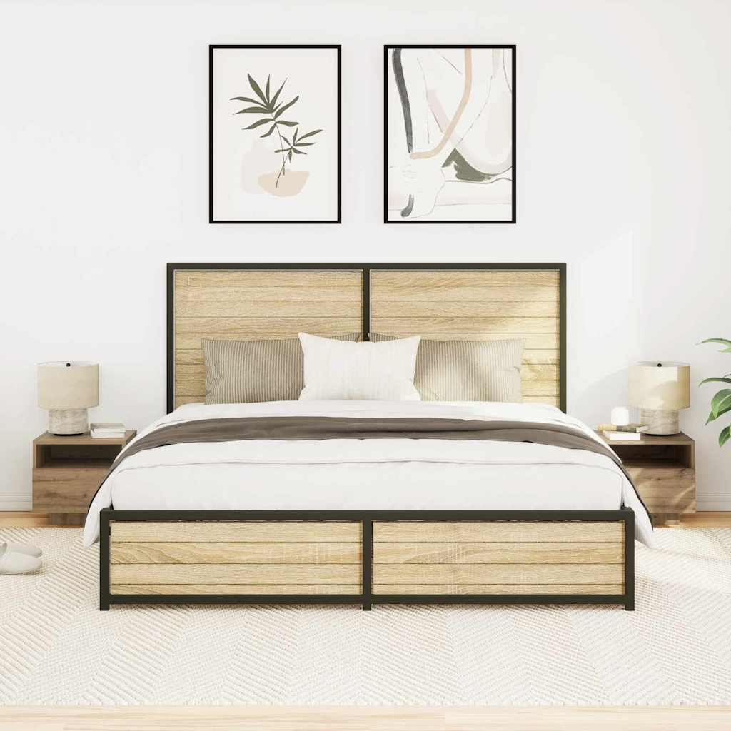 Nattbord 2 pcs artisan eik 40 x 39 x 37 cm Konstruert tre