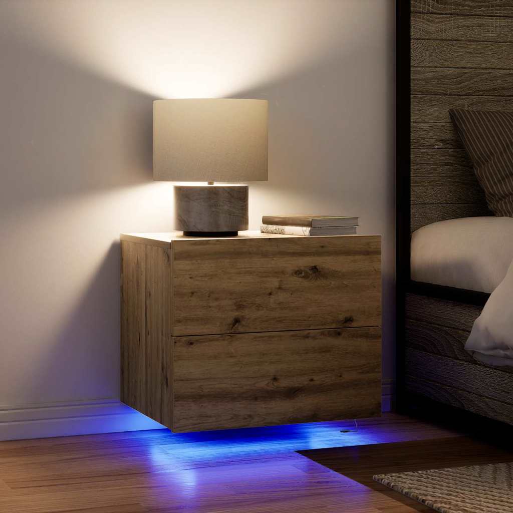 Vegghengt nattbord artisan eik 50 x 39 x 41 cm Konstruert tre