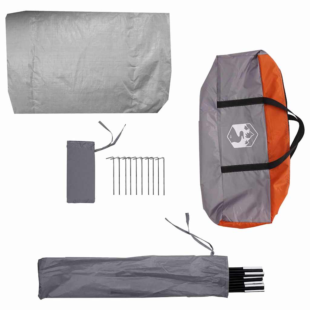 Sykkelbod med tak med lagring med luftventil Grå og Oransje 256 x 222 x 182 cm