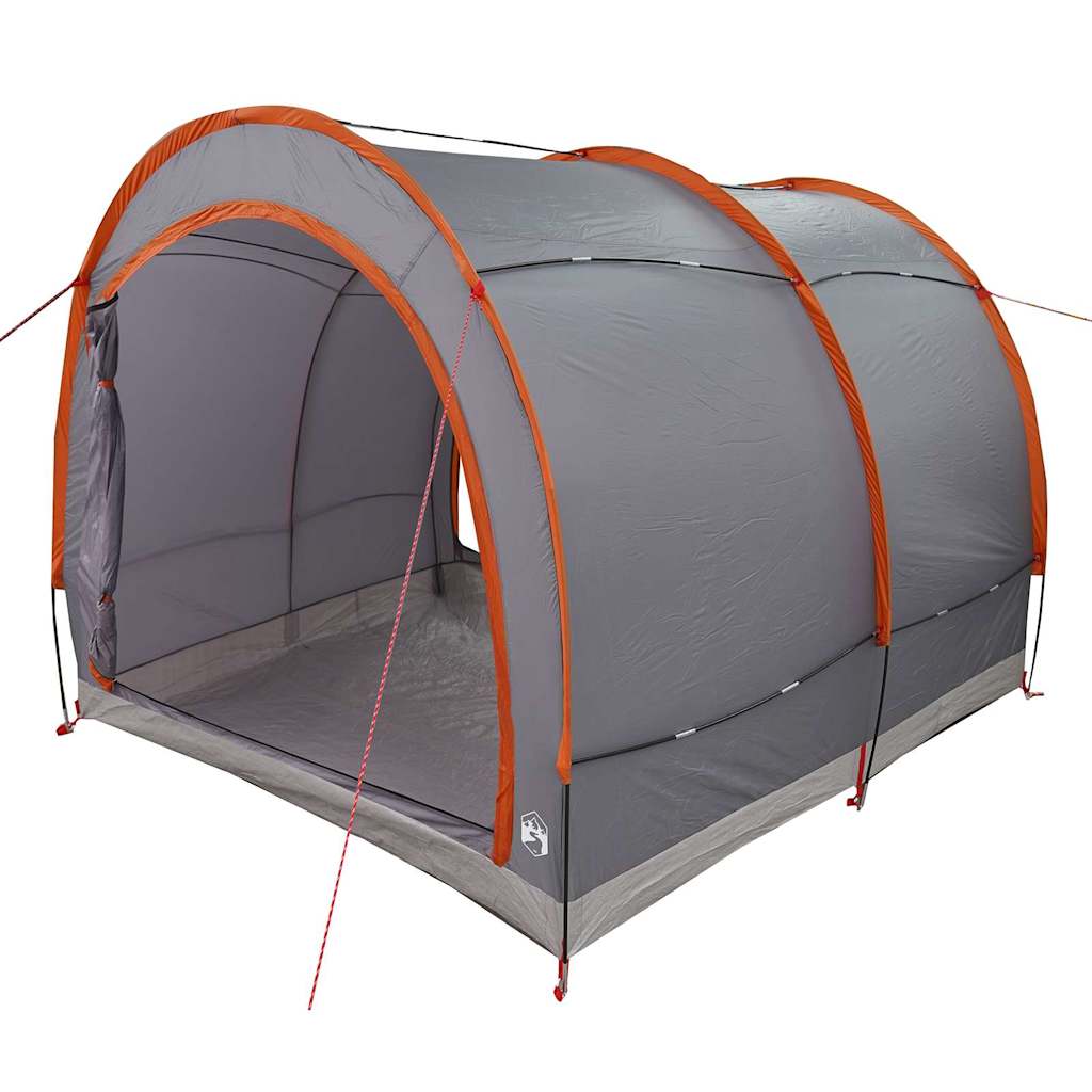 Sykkelbod med tak med lagring med luftventil Grå og Oransje 256 x 222 x 182 cm