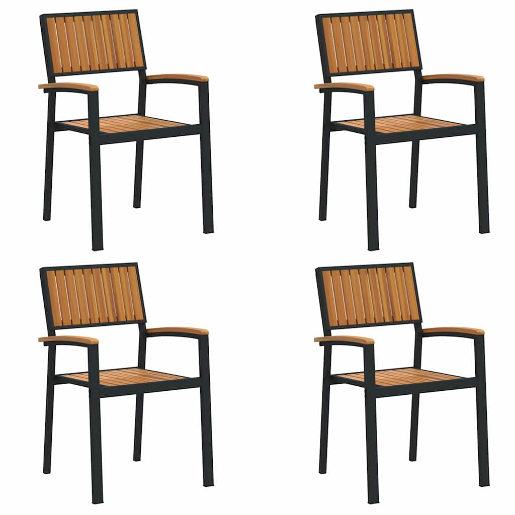 Hage Stol 4 pcs Brun 56 x 57 x 87cm Massivt akasietre