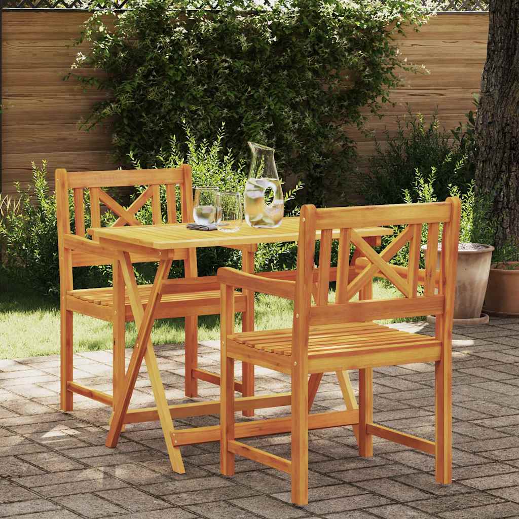 Hage Stol 2 pcs Brun 56 x 56 x 90 cm Massivt akasietre