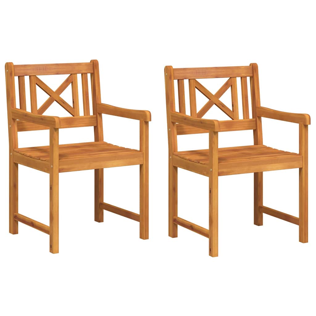 Hage Stol 2 pcs Brun 56 x 56 x 90 cm Massivt akasietre