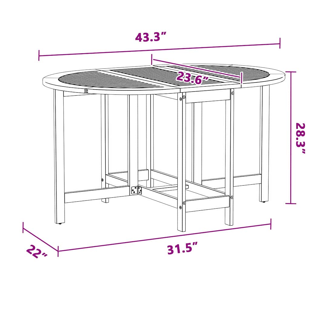 Hagebord Brun 110 x 60 x 72 cm Massivt akasietre