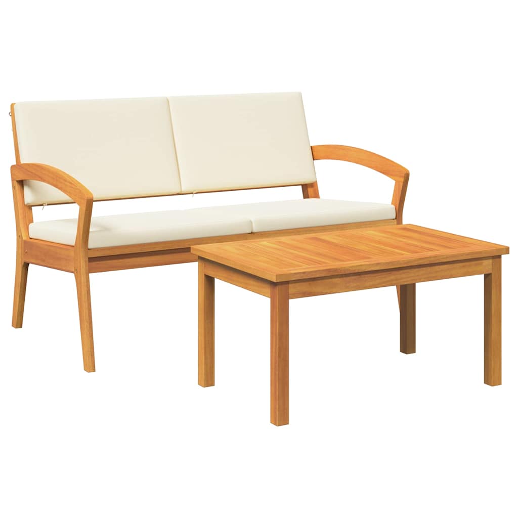 2 Delers Bistro Sett med Puter Solid Akasietre