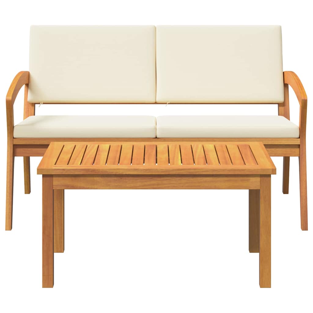 2 Delers Bistro Sett med Puter Solid Akasietre