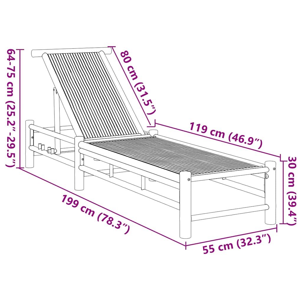 Solseng 55x199x30 cm bambus