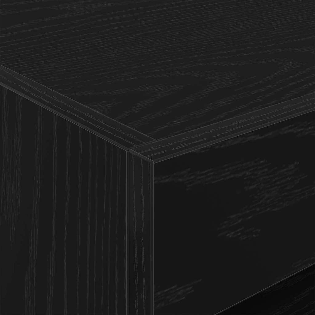 Nattbord med skuff Svart eik 50 x 40 x 45 cm Konstruert tre