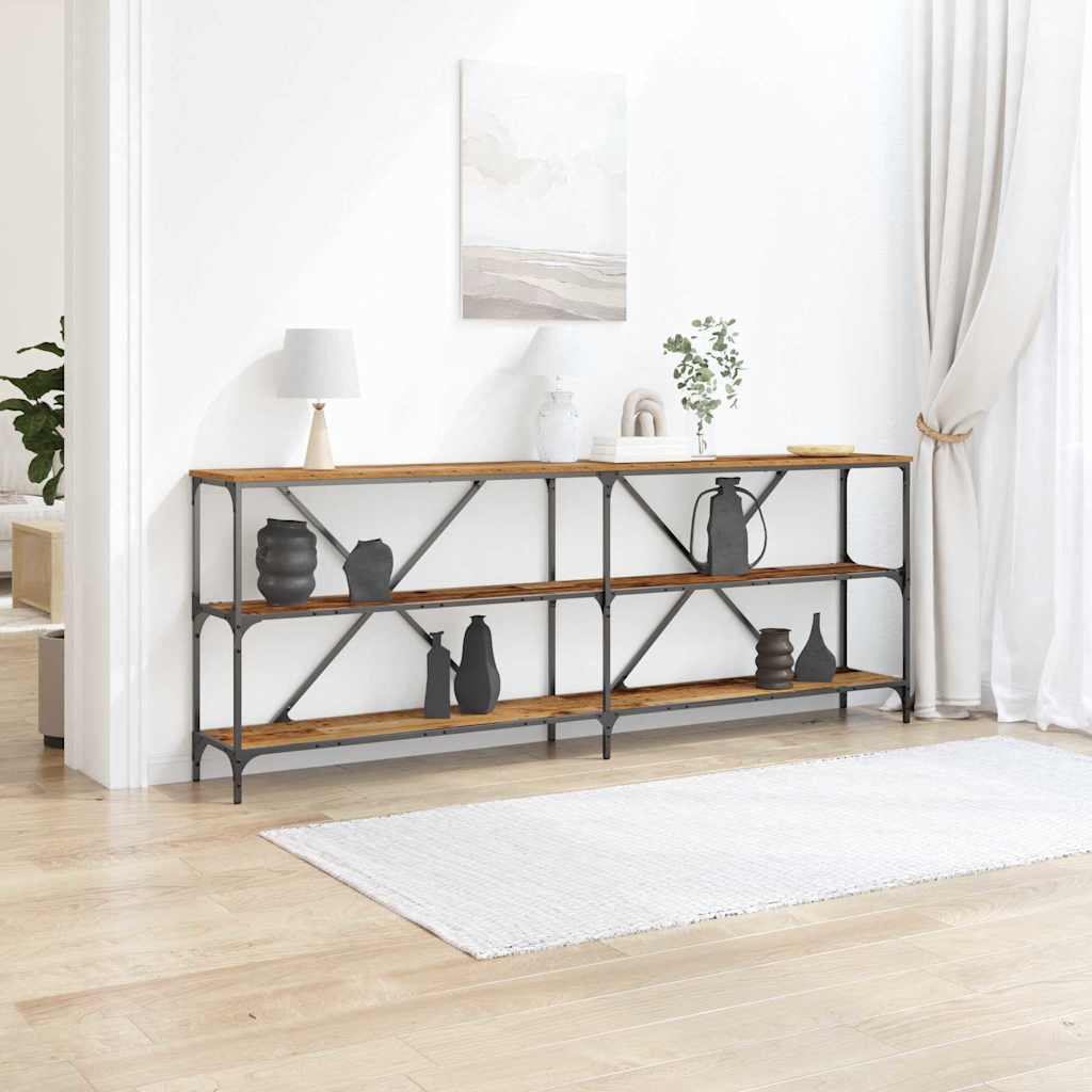 Konsollbord Gamle tre 200 x 30 x 75 cm Ingeniørtre og metall