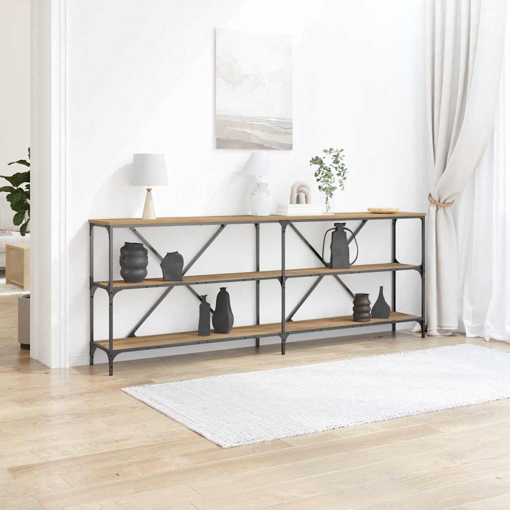 Konsollbord artisan eik 200 x 30 x 75 cm Ingeniørtre og metall