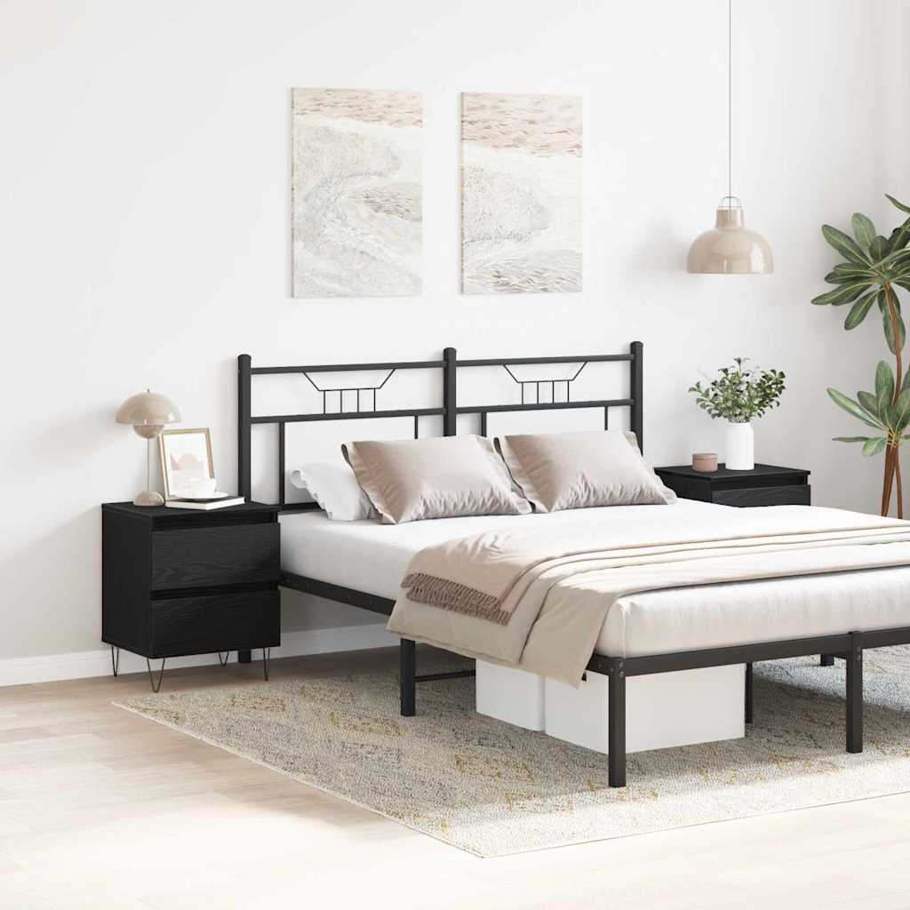 Nattbordskap 2 pcs Svart eik 40 x 35 x 50 cm Konstruert tre