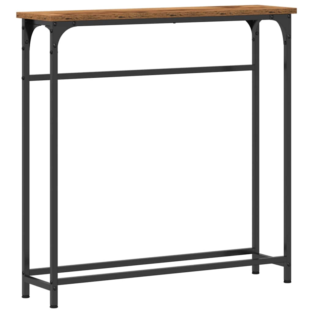 Konsollbord Gammel Tre 75x19,5x75 cm Konstruert Tre og Stål