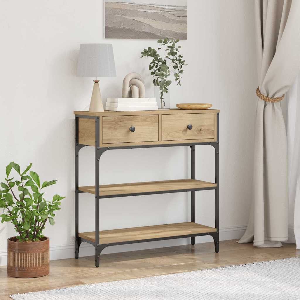 Konsollbord artisan eik 72,5 x 25 x 75 cm Ingeniørtre og metall