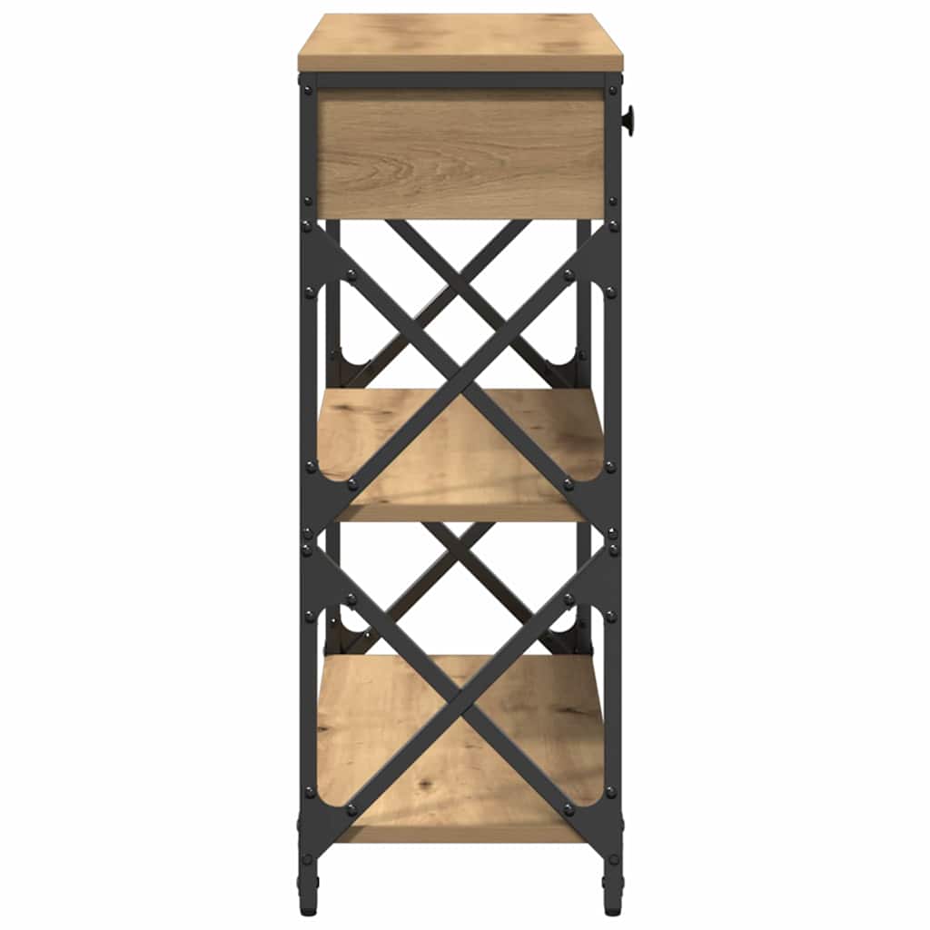 Konsollbord artisan eik 75 x 28 x 75 cm Ingeniørtre og metall