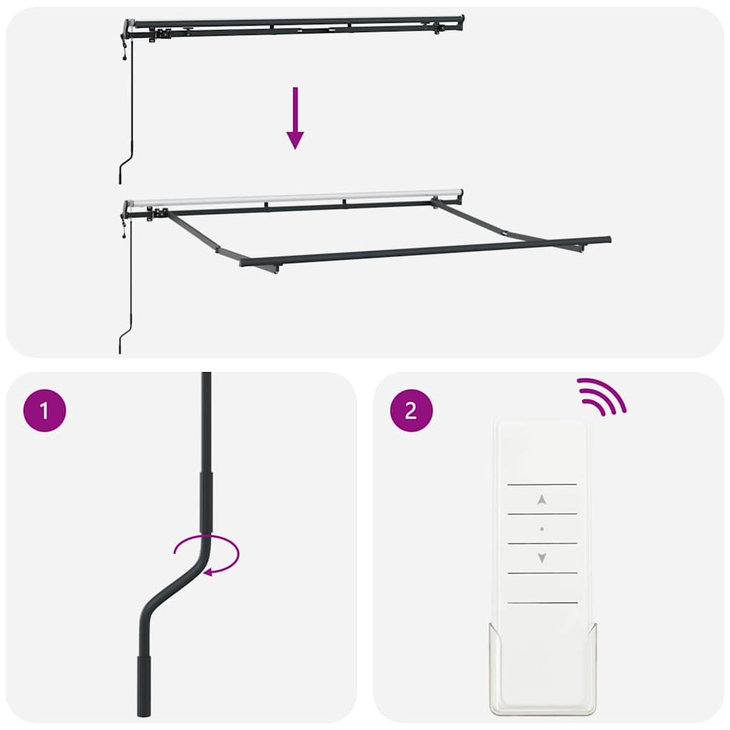 Innvendbar Markise Fargerik stripe 250 x 200 cm